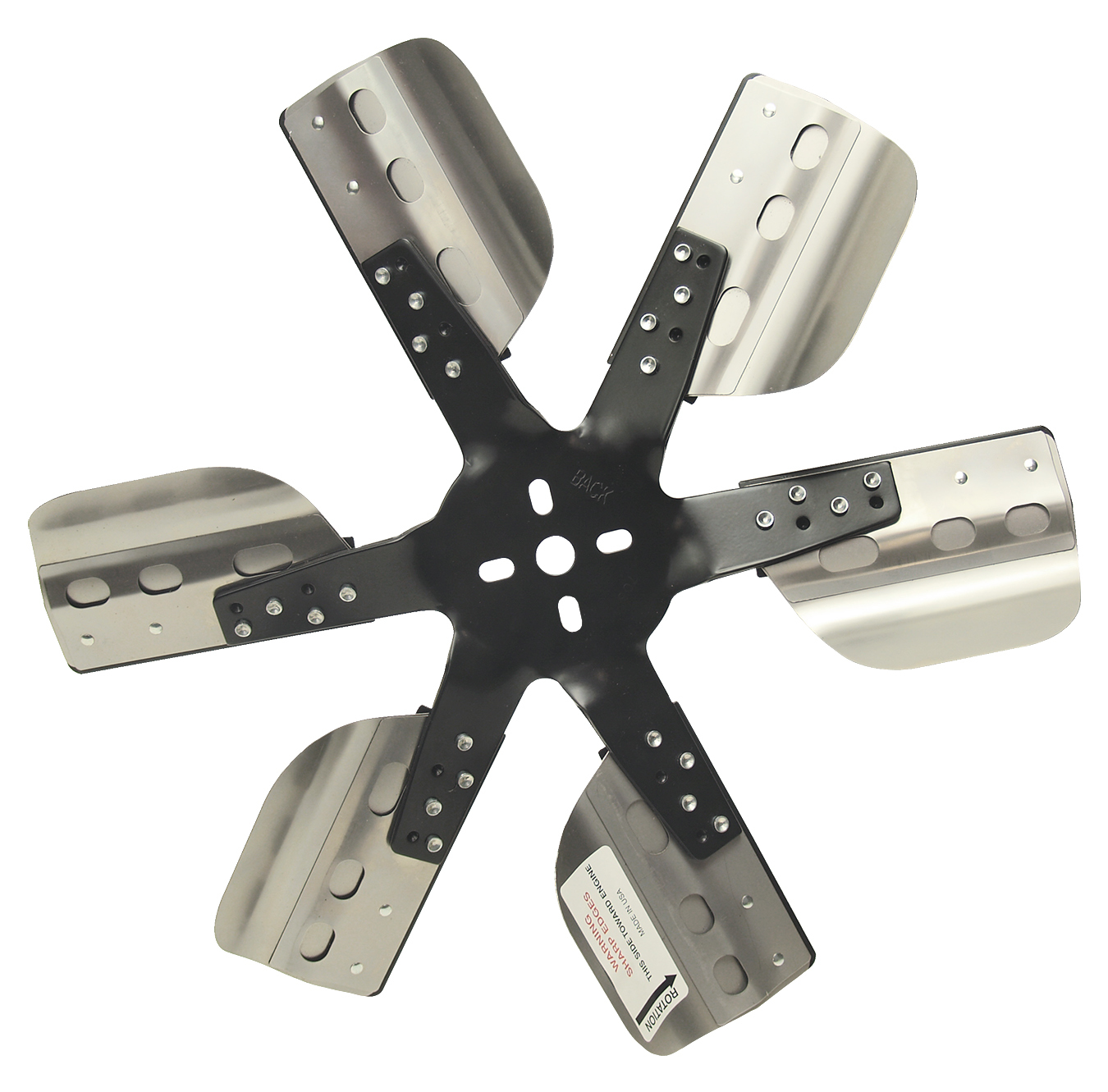 Derale 17" Heavy Duty Stainless Steel Standard Rotation Flex Fan, Black Hub