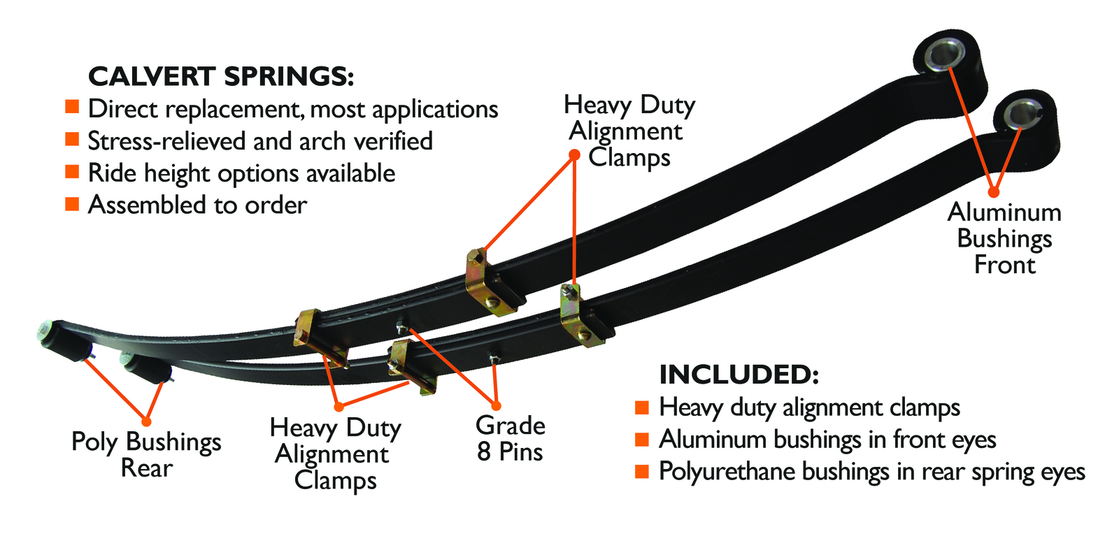 Calvert Racing 200064033 Calvert Racing Split MonoLeafs 1" Drop
