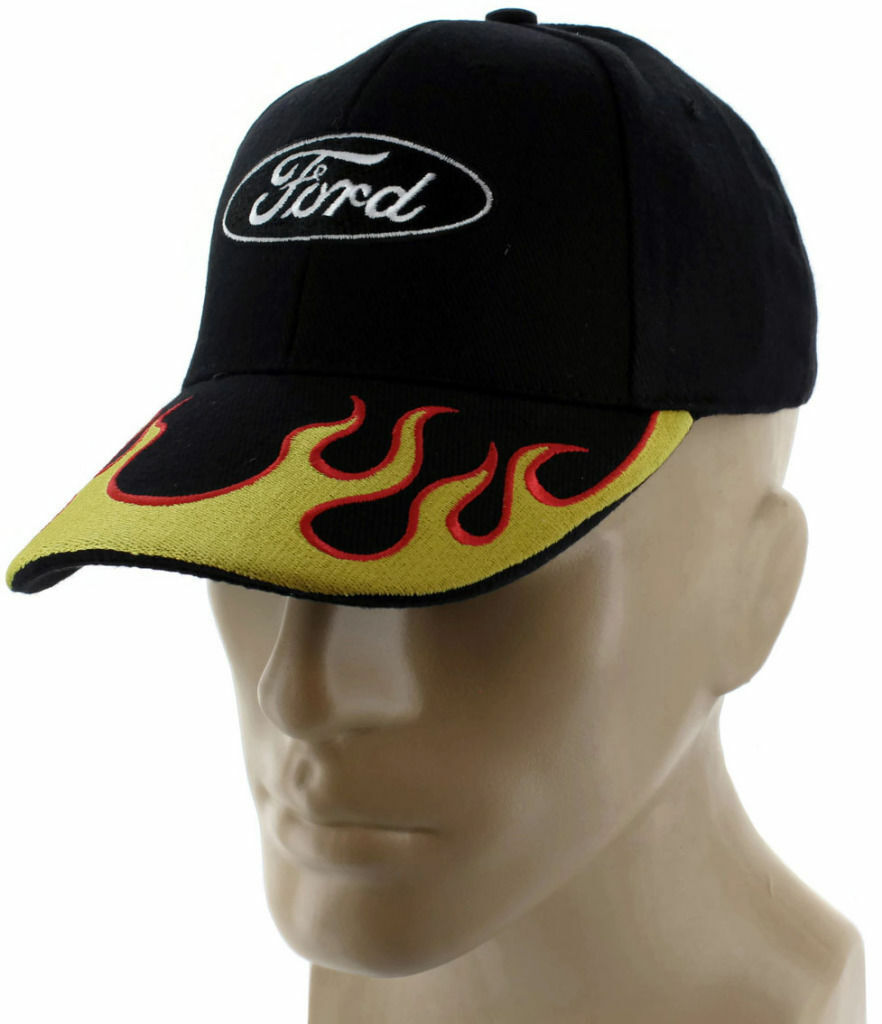 Ford Blue Hot Rod Flame Black Baseball Cap Ford Blue Hot Rod Flame Black Baseball Cap