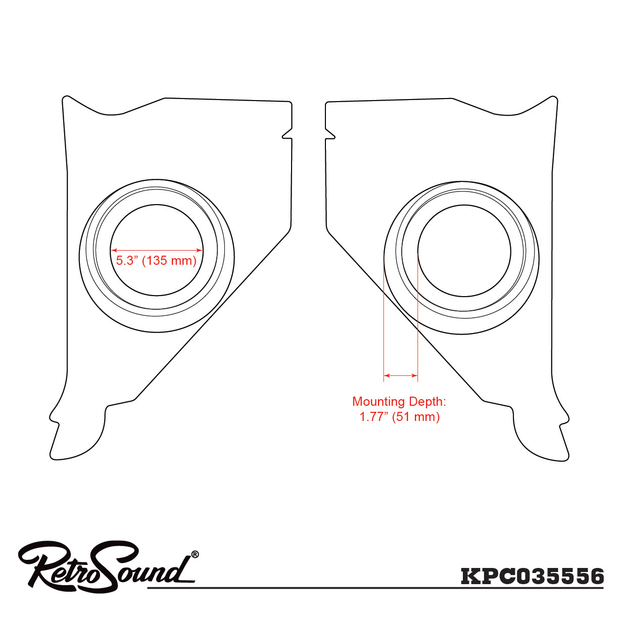 RetroSound KPC035556X Retrosound Kick Panels for 195556 Chevy