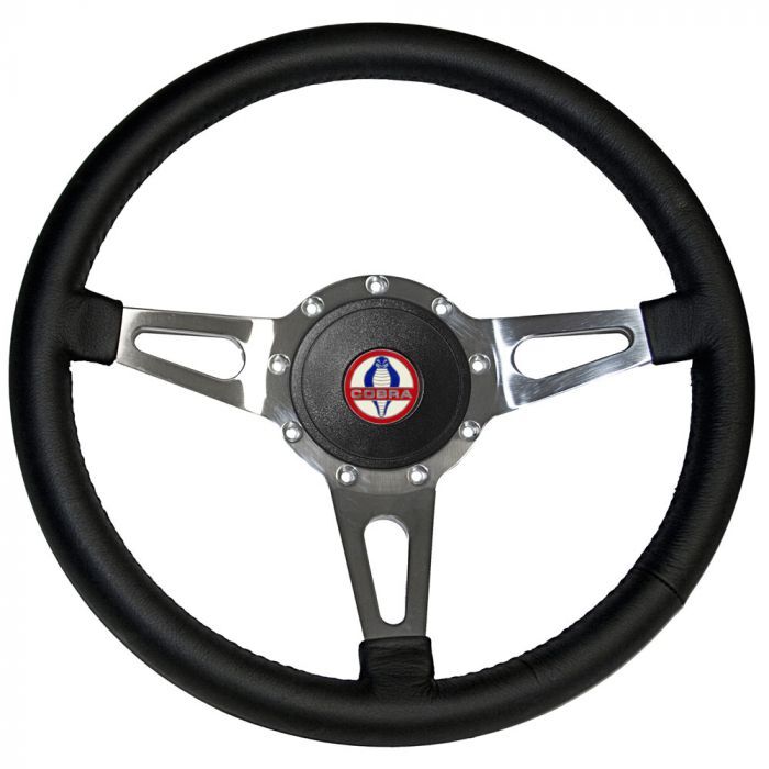 1965 1966 Mustang Corso Feroce 14" Black Leather Steering Wheel 9