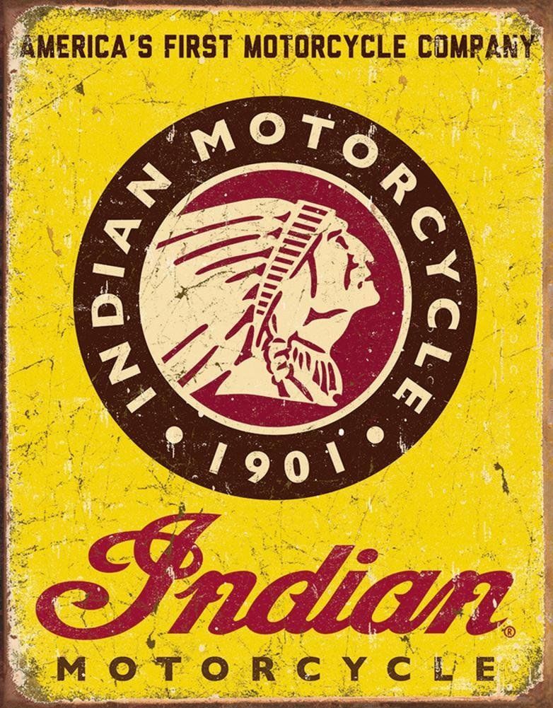 Indian Motorcycles Since 1901 Large Metal Tin Sign 40.6cm X 31.7cm
