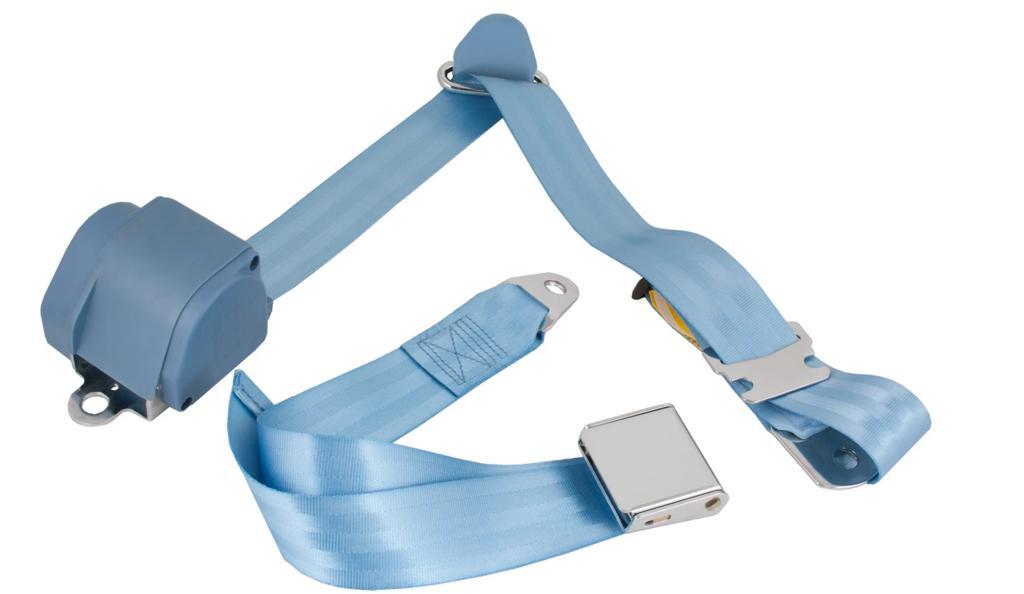 Universal Seat Belt with Chrome Aviation Style Buckle 60" Black