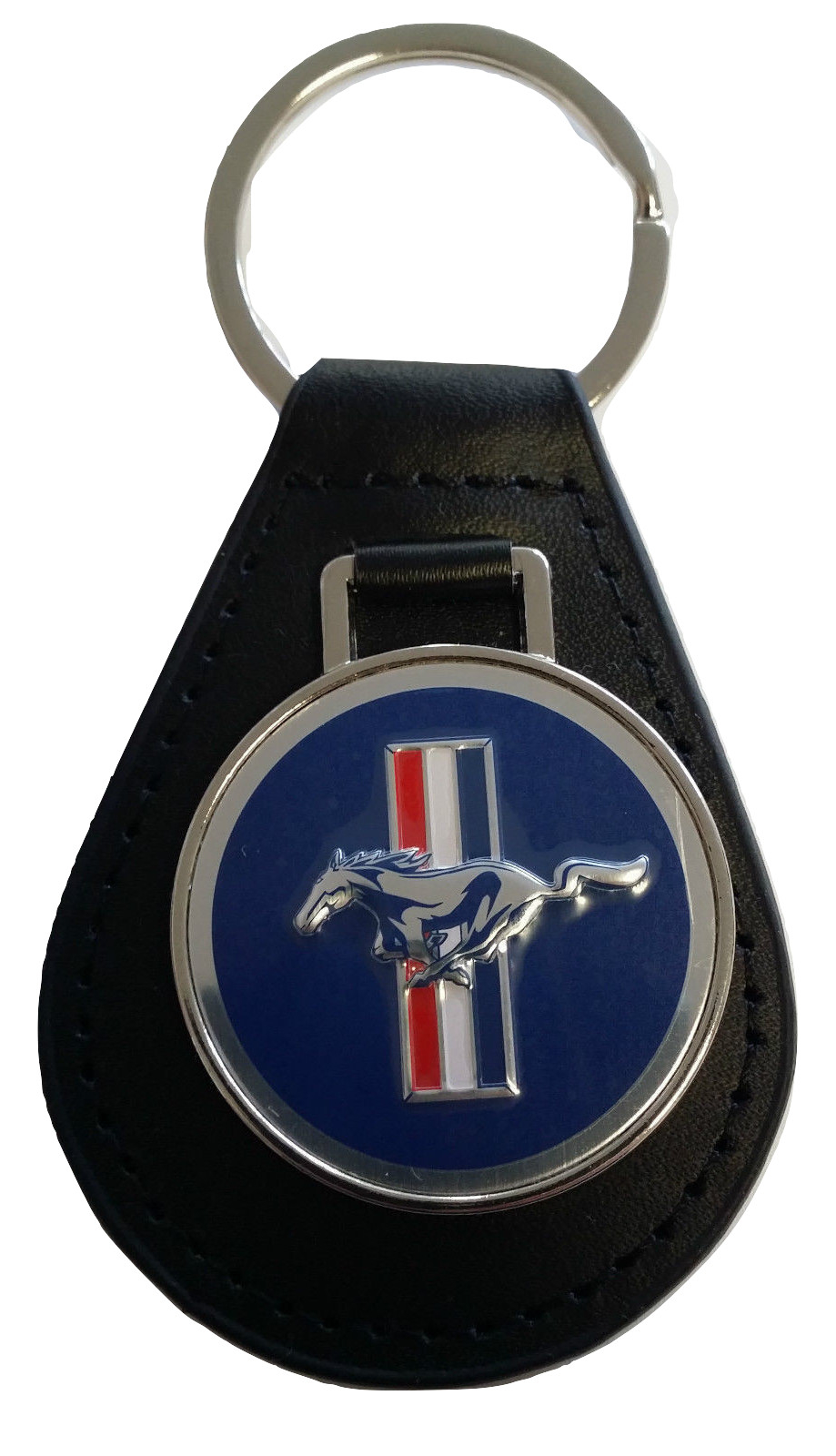 Leather Key Fob with Mustang Emblem
