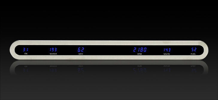 Dakota Digital XFD3X-1002-X-X 6 Gauge Universal Oval Instrument Panel w ...
