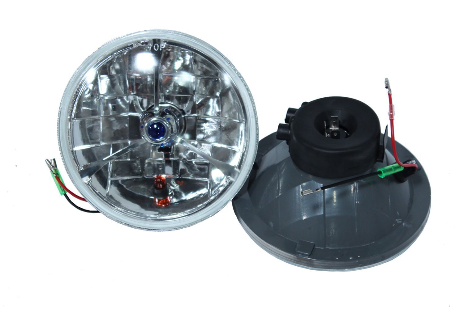 Semi Sealed Beam Headlight 5 3/4" Regular Flat Lens H4