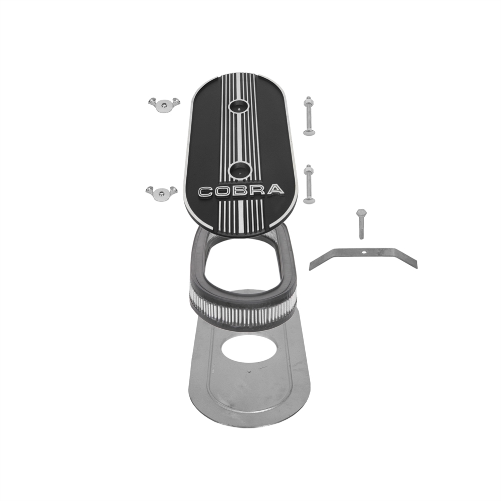 Air Cleaner Kit Cobra Oval Single Carburetor Black