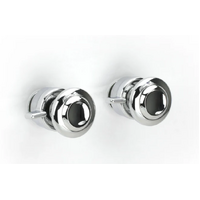 Chrome Front & Rear Metal Knob Set (Pair)