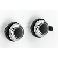 Chrome Front & Rear Metal Knob Set (Pair)