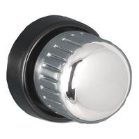 Chrome Front & Black Rear Metal Knob Set (Pair)