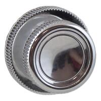 Chrome W/Chrome Ring Front & Chrome Rear Plastic Knob Set (Pair)