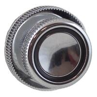 Chrome W/Black Ring Front & Chrome Rear Plastic Knob Set (Pair)
