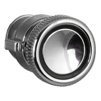Chrome W/Black Ring Front & Chrome Rear Plastic Knob Set (Pair)