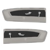 1964.5-66 Mustang Pony Vinyl 2 Tone Door Panels - White w/ Black Insert