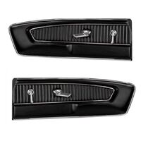 1964.5-66 Mustang Deluxe Interior Vinyl Door Panels - Black