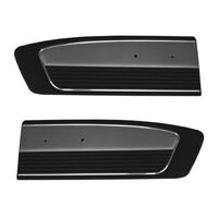 1966 Mustang Standard Vinyl Door Panels (Version 1) Black Carbon Fibre w/ Silver Carbon Fibre