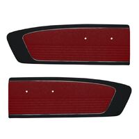 1966 Mustang Standard Vinyl Door Panels (Version 1) Black w/ Red Insert