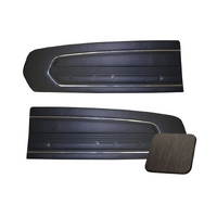 1967 Mustang Standard Vinyl Door Panels - Charcoal Carbon Fibre Brushed Aluminium