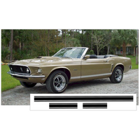 1969 Mustang Type 1 6pc Standard Lower GT Stripe Kit (No Rear Quarter Stripe) Red