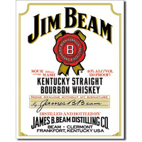 Jim Beam  White Label  Large Metal Tin Sign 40.6cm X 31.7cm Genuine American Made