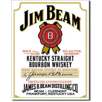 Jim Beam – White Label – Large Metal Tin Sign 40.6cm X 31.7cm Genuine American Made