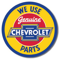 Chevy Genuine Parts – Round Metal Tin Sign 29.8cm Diameter Genuine American Made