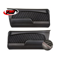 1967-68 Mustang Sport R Molded Door Panels (1 Pair) Premium Vinyl, Red Stitching