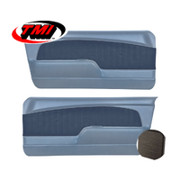 1967-68 Mustang Sport OE Molded Door Panels (1 Pair) Black Brushed Aluminium