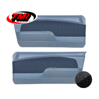 1967-68 Mustang Sport OE Molded Door Panels (1 Pair) Black/Black Kiwi Grain