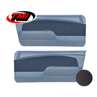 1967-68 Mustang Sport OE Molded Door Panels (1 Pair) Black/Brushed Aluminium