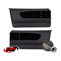 1964-66 Mustang Sport XR Molded Door Panels (1 Pair) Black Stitching, Steel Grommets