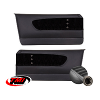 1964-66 Mustang Sport XR Molded Door Panels (1 Pair) Grey Stitching, Brass Grommets