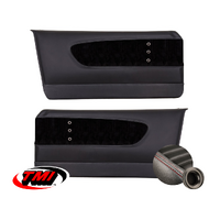 1964-66 Mustang Sport XR Molded Door Panels (1 Pair) Red Stitching, Black Grommets