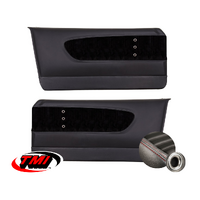 1964-66 Mustang Sport XR Molded Door Panels (1 Pair) Red Stitching, Steel Grommets