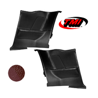 1964-68 Mustang Coupe Sport OE Molded Rear Quarter Panels (1 Pair) Dark Red & Dark Red Kiwi Grain