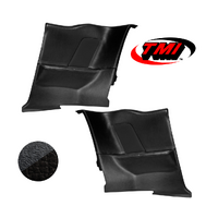 1964-68 Mustang Coupe Sport OE Molded Rear Quarter Panels (1 Pair) Black & Black Kiwi Grain