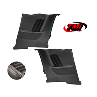 1964-68 Mustang Coupe Sport R Molded Rear Quarter Panels (1 Pair) OE Vinyl, Red Stitching