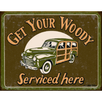 Woody Service – Large Metal Tin Sign 31.7cm X 40.6cm Genuine American Made