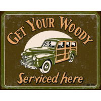 Woody Service  Large Metal Tin Sign 31.7cm X 40.6cm Genuine American Made
