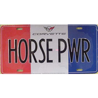 Corvette Horsepower Collectable Novelty Licence Plate 12" x 6"