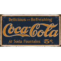 Coke  1800's Logo Weathered  Large Metal Tin Sign 31.7cm X 40.6cm Genuine American Made