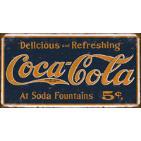 Coke – 1800's Logo Weathered – Large Metal Tin Sign 31.7cm X 40.6cm Genuine American Made