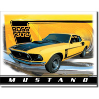 Large Metal Tin Sign 40.6cm X 31.7cm Genuine American Made - "Mustang Boss 302"
