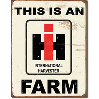 IH Farm  Large Metal Tin Sign 40.6cm X 31.7cm Genuine American Made
