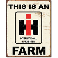 IH Farm – Large Metal Tin Sign 40.6cm X 31.7cm Genuine American Made