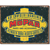 MOPAR -Large Metal Tin Sign 40.6cm X 31.7cm Genuine American Made - Mopar '37-'41
