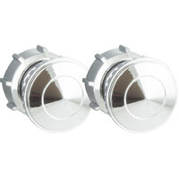 Chrome Front & Rear Metal Knob Set (Pair)