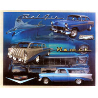 Metal Tin Sign - 12" x 15" - 1956 Chevy BelAir Nomad