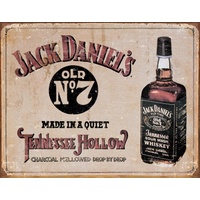 Large Metal Tin Sign 40.6cm X 31.7cm Genuine American Made - "Jack Daniels Tennessee Hollow"