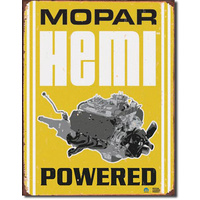 MOPAR -Large Metal Tin Sign 40.6cm X 31.7cm Genuine American Made - Hemi Powered
